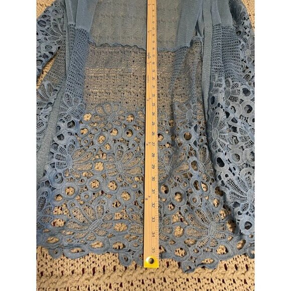 Forgotten Grace Lace Cardigan OPEN WOMEN'S 2X Blue - Picture 10 of 12